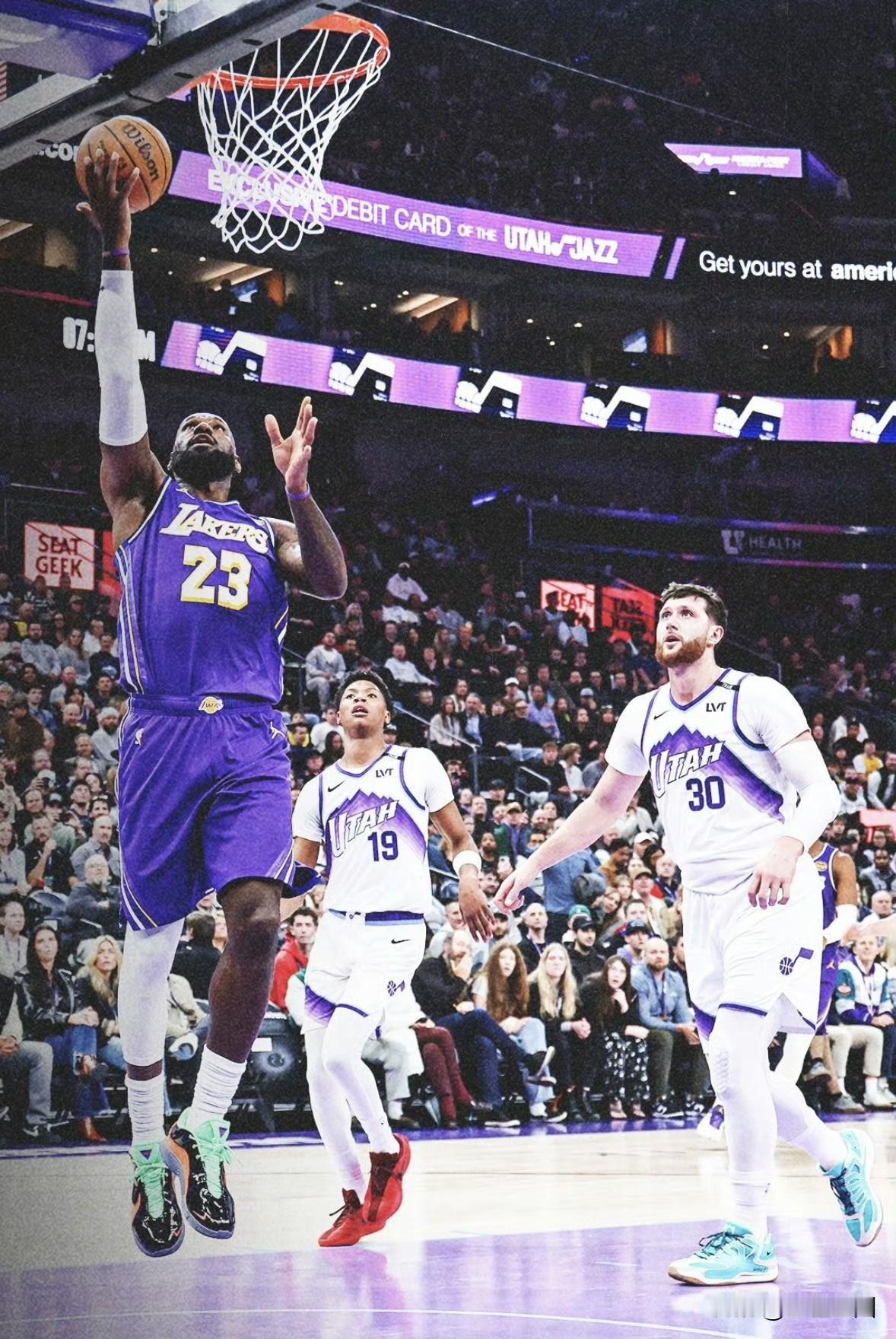 小里、艾顿缺阵，湖人143:135艰难战胜爵士，最后时刻不整点活，都对不起观众[