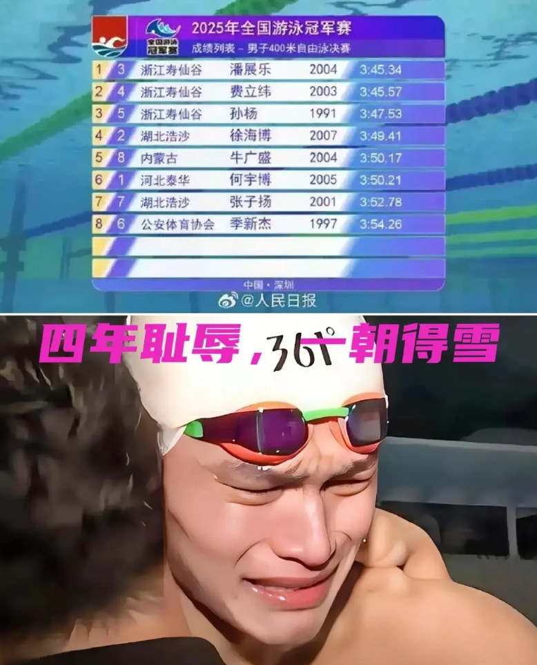 孙杨四年的委屈终于得到释放！巅峰期被禁赛四年！即使正常训练也早过了巅峰，而孙杨四