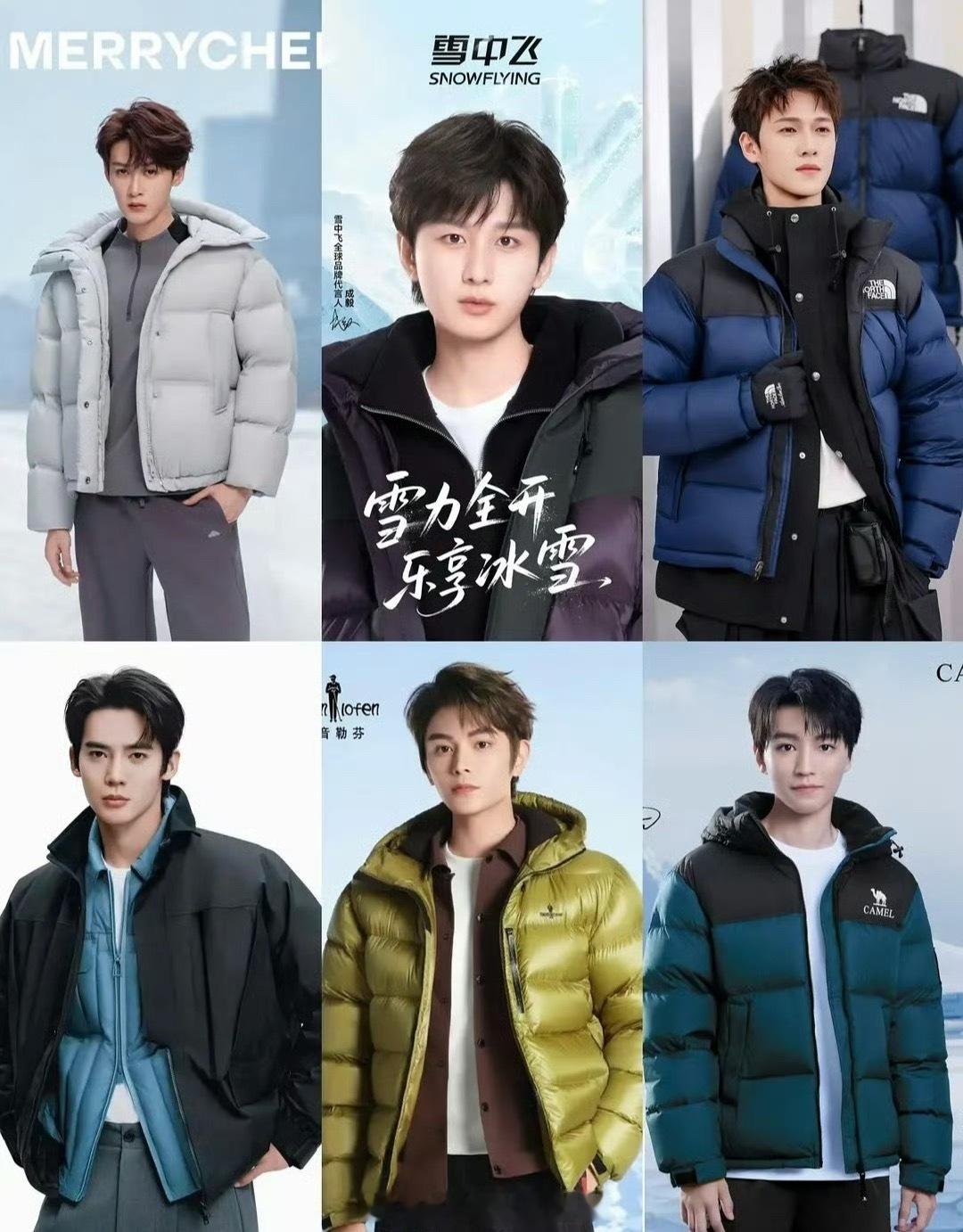 内娱男星羽绒服代言汇总，这才几个牌子，全被男明星包圆了[捂脸哭]​​​