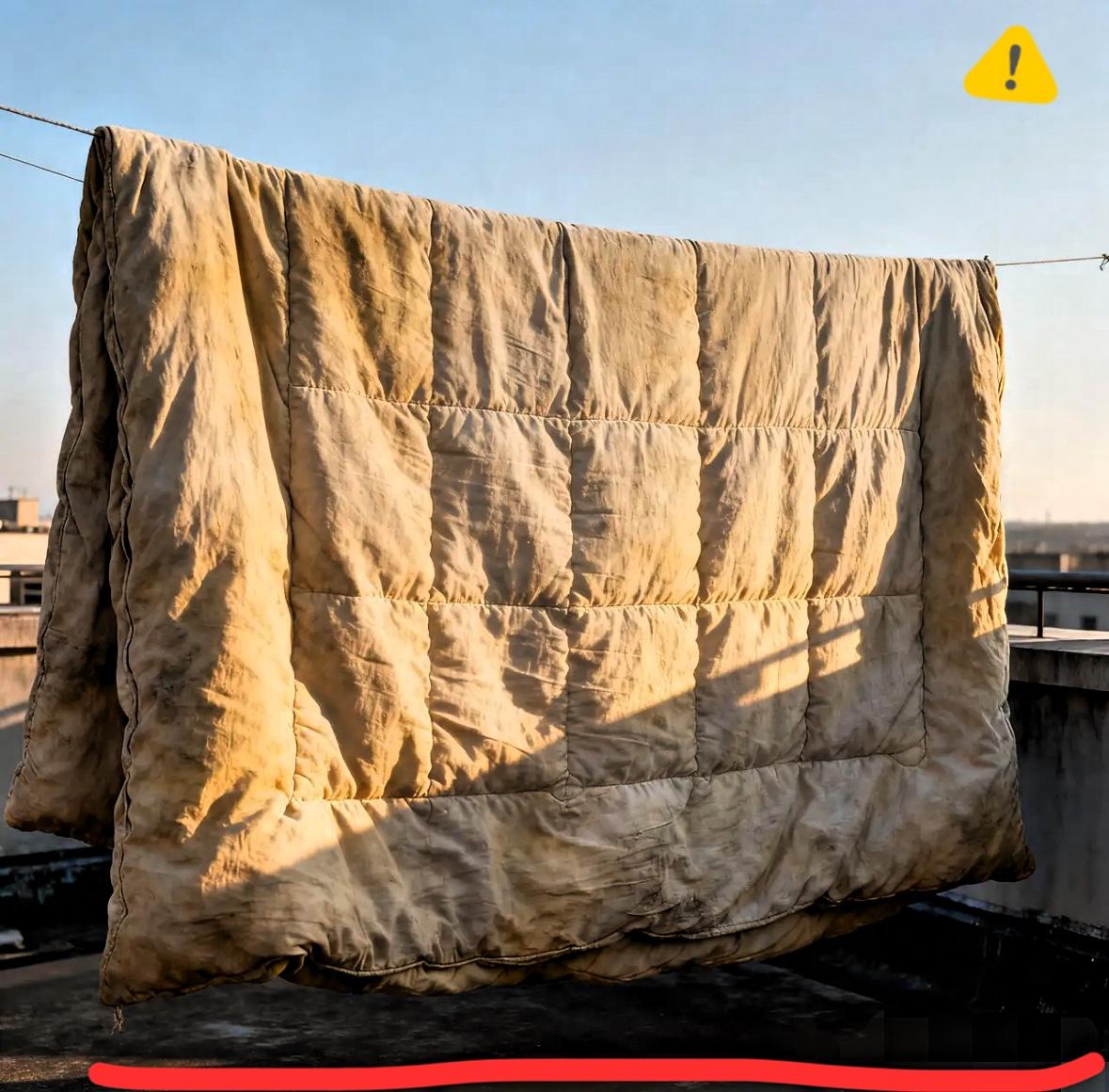 也不知道哪位大神的被子，在楼顶晒了夏天的烈日炎炎，晒了秋天的风高气爽，如今又迎来