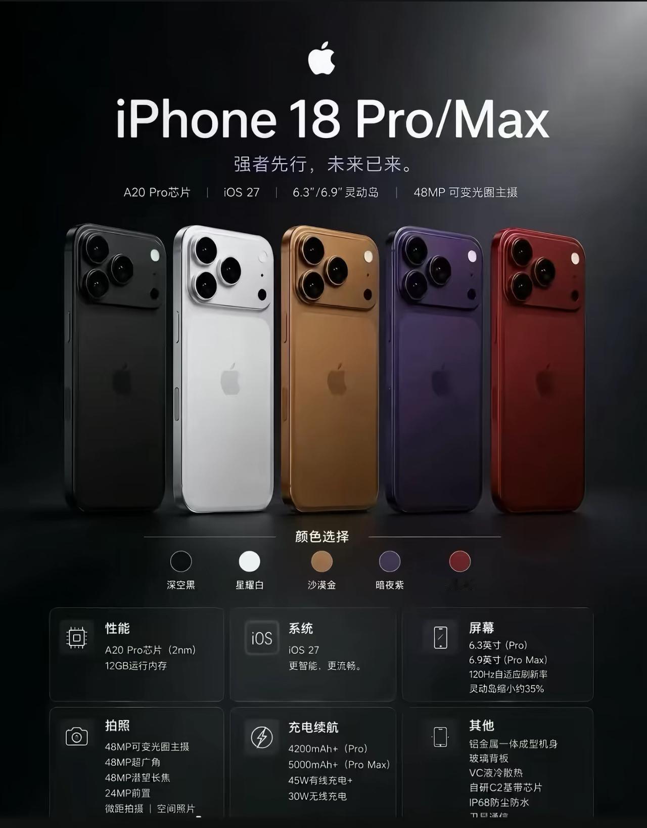 iPhone18Pro全套配色曝光！9月10日发布会拭目以待苹果官宣9月
