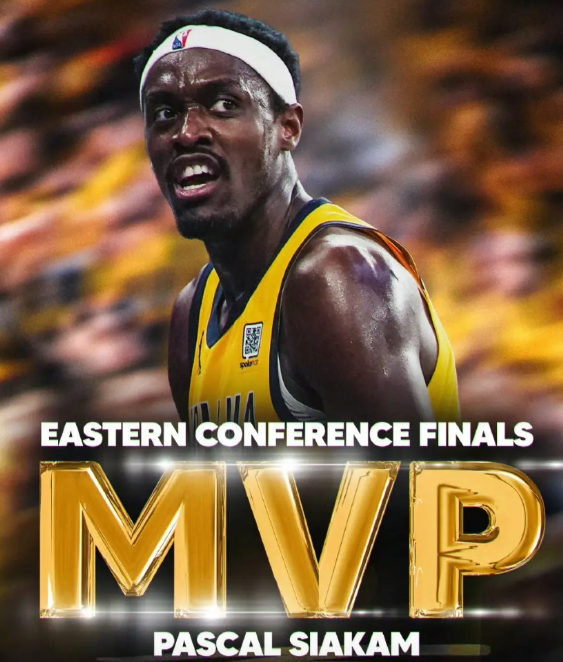 一票之差，西亚卡姆击败哈里伯顿，夺得东决MVP！我相信这个结果会令很大一部分
