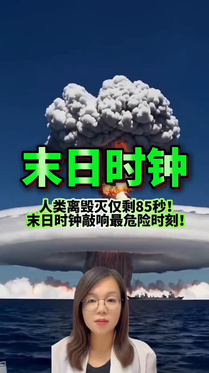 末日时钟。朋友们，人类离毁灭仅剩85秒，末日时钟敲响最危险时刻。全球最顶尖的科