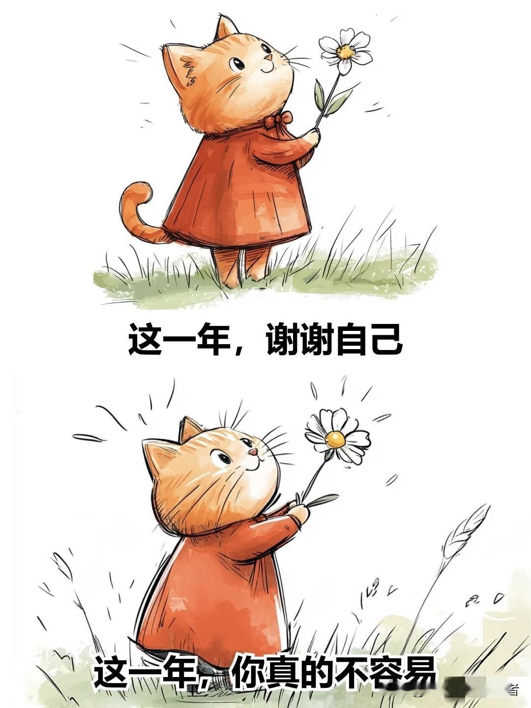 治愈漫画I这一年，谢谢自己治愈系图漫画暖心治愈漫画日常治愈漫画