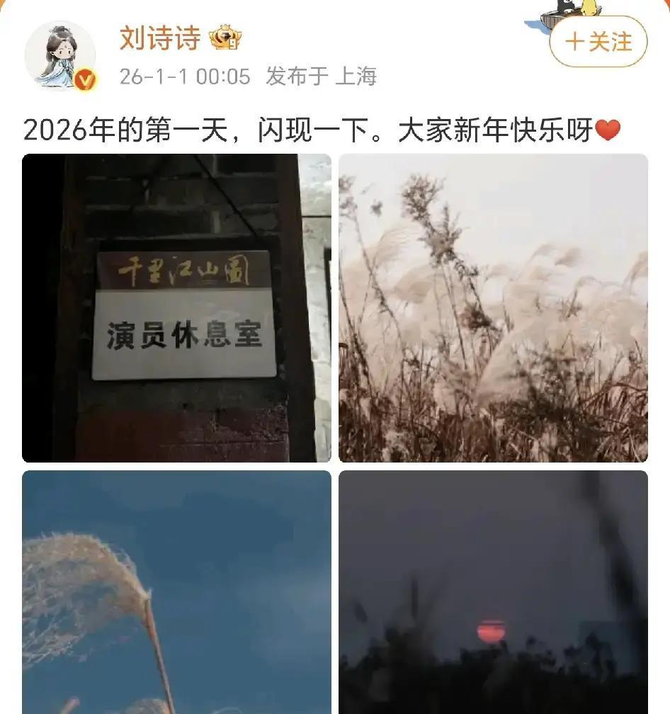 凌晨1点，刘诗诗突然上线剧组没停工，她裹着羽绒服蹲在横店棚里，给粉丝发了个