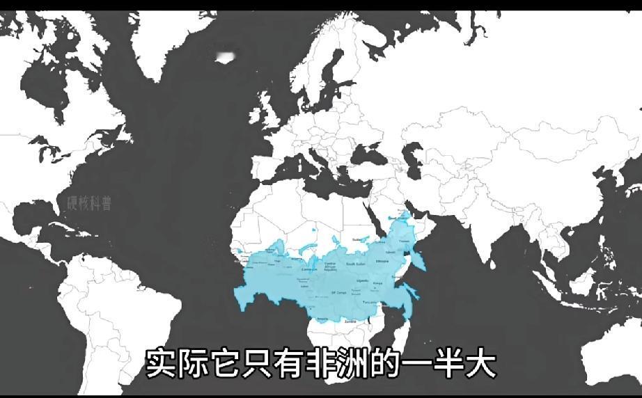你敢信吗？地图上大到离谱的：俄罗斯只有非洲一半大[捂脸哭][捂脸哭][捂脸哭]非