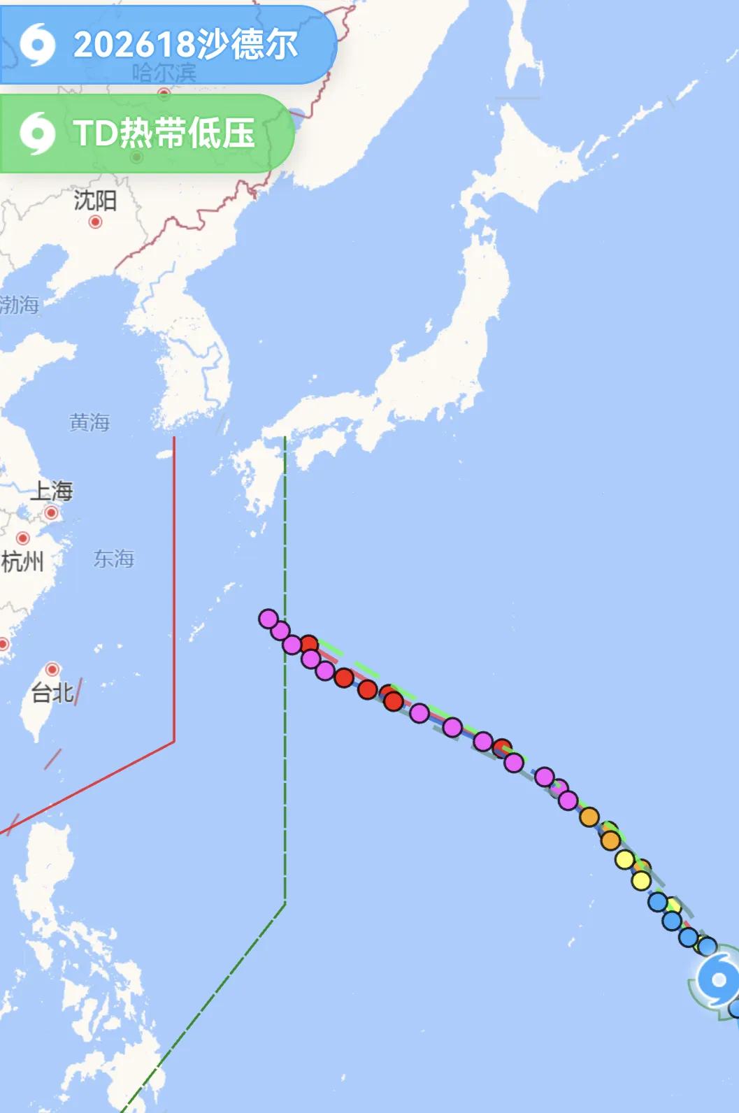 18号台风“沙德尔”这路线，浙江台州玉环市估计可以放松一点，玉环市今年已经是两个