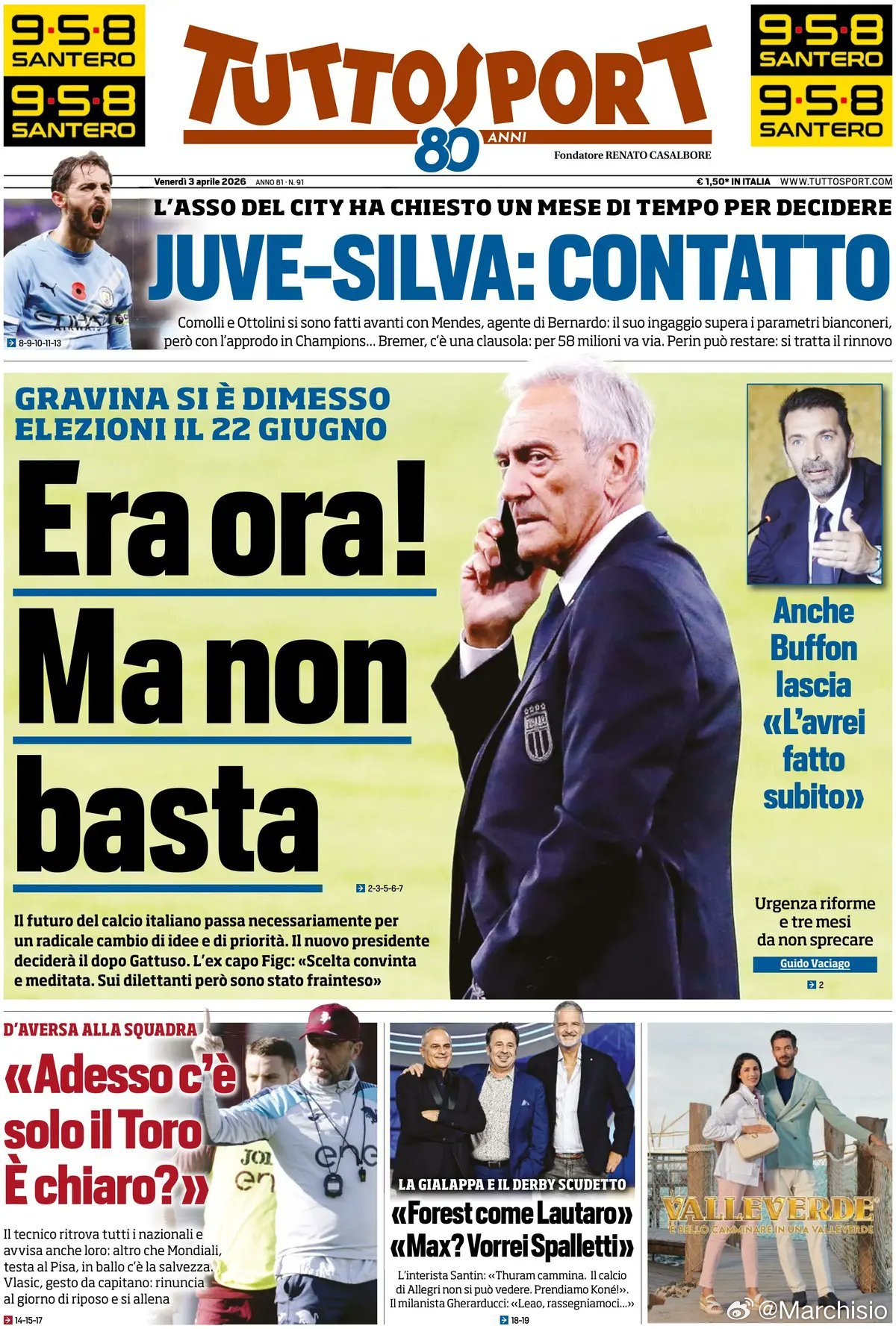 都灵体育报的几条简讯：1，尤文图斯持续和B席团队展开联系，B席希望尤文图斯给他一