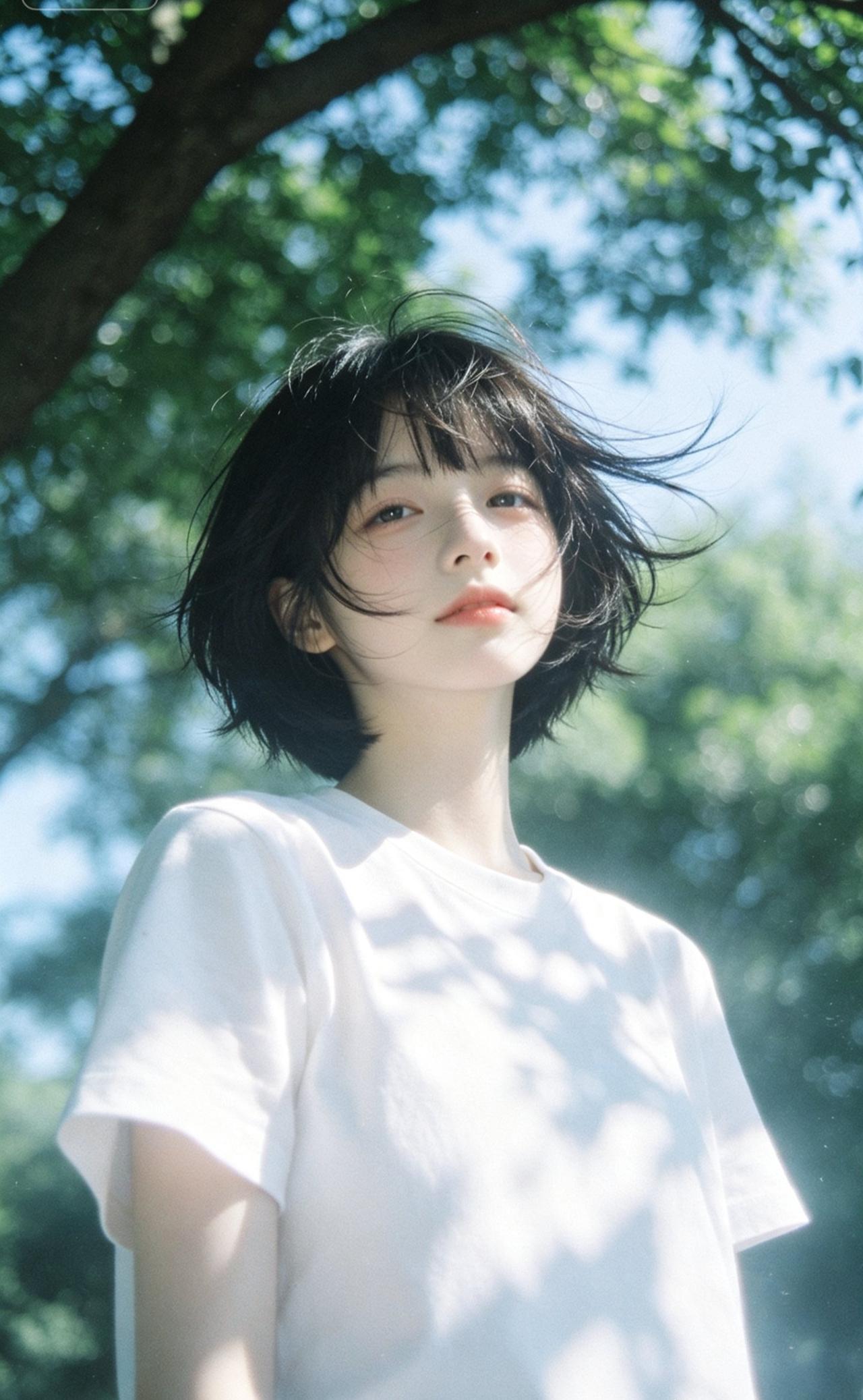 阳光下的少女，微风拂面，清新自然。少女感穿搭的精髓是什么“安静的美少女”摄影如