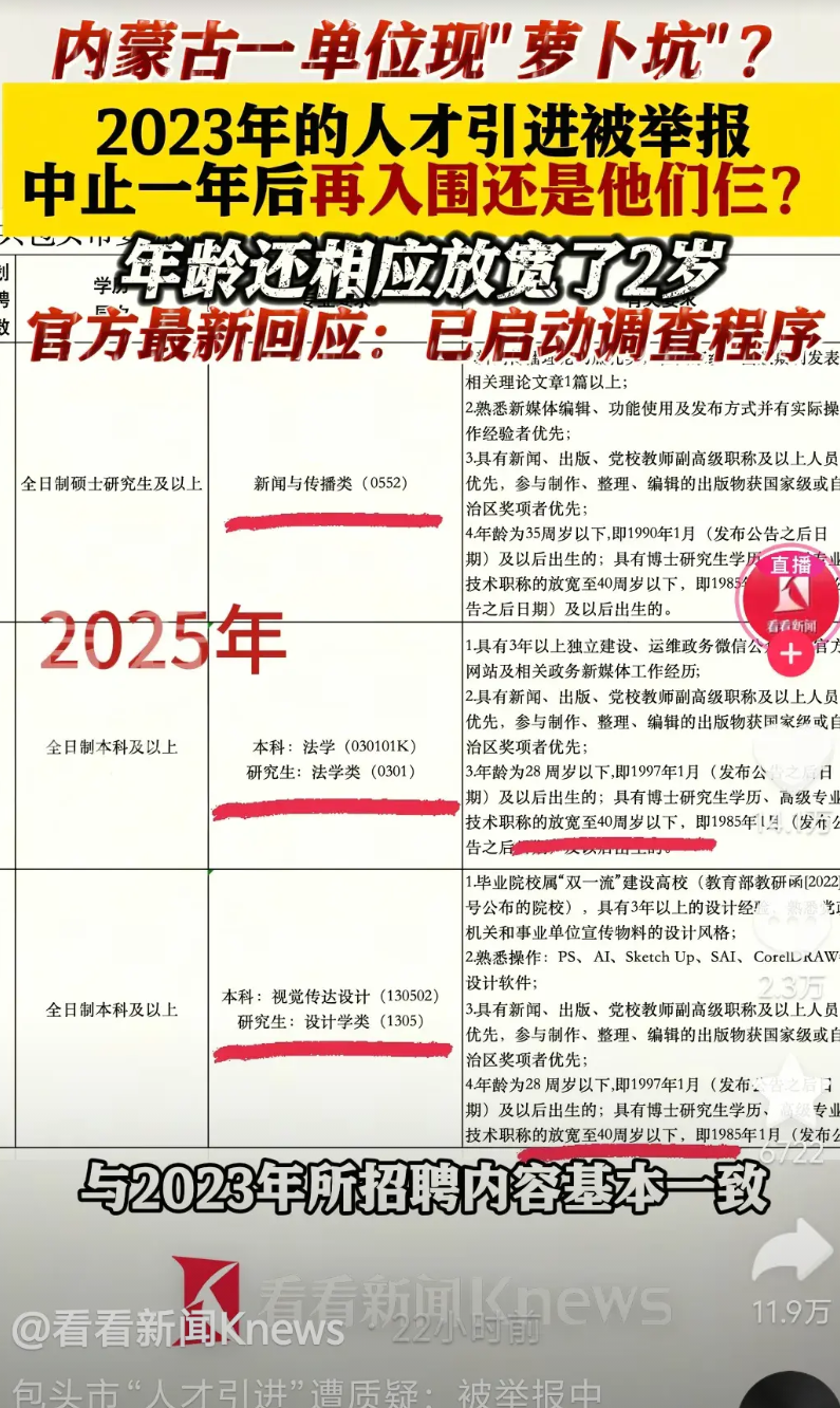 这届网友真厉害！什么什么牛马蛇神都能发现，盯了两年。今年包头事业单位招聘年龄