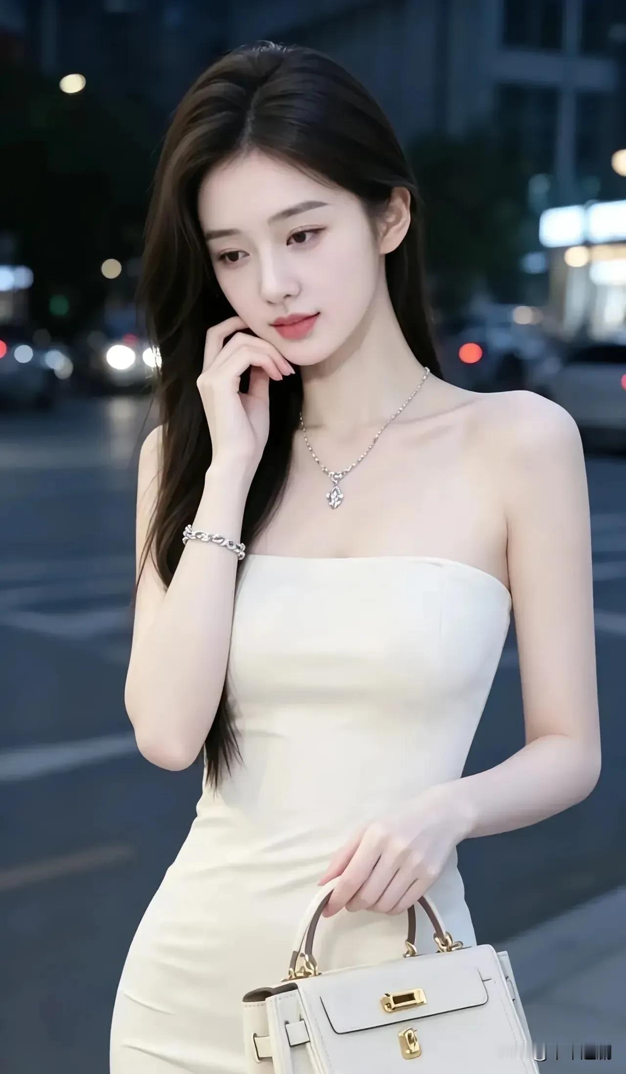  都市夜色，与温柔撞个满怀✨高辨识度美女温柔夜景写真