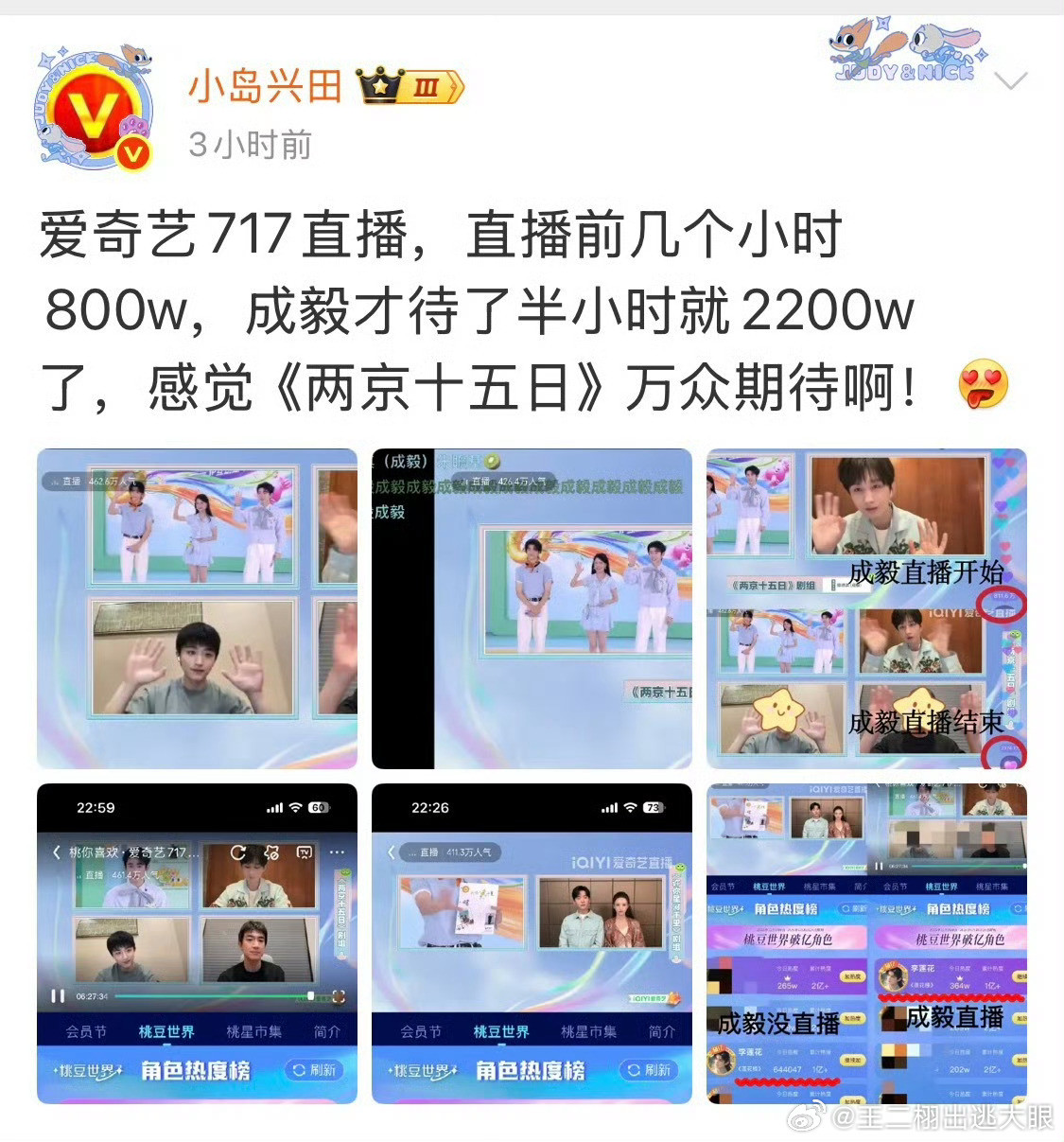 这种数据对于成毅来说，手拿把掐！别忘了，成毅出来之前就有好多果果在等着了！更何况
