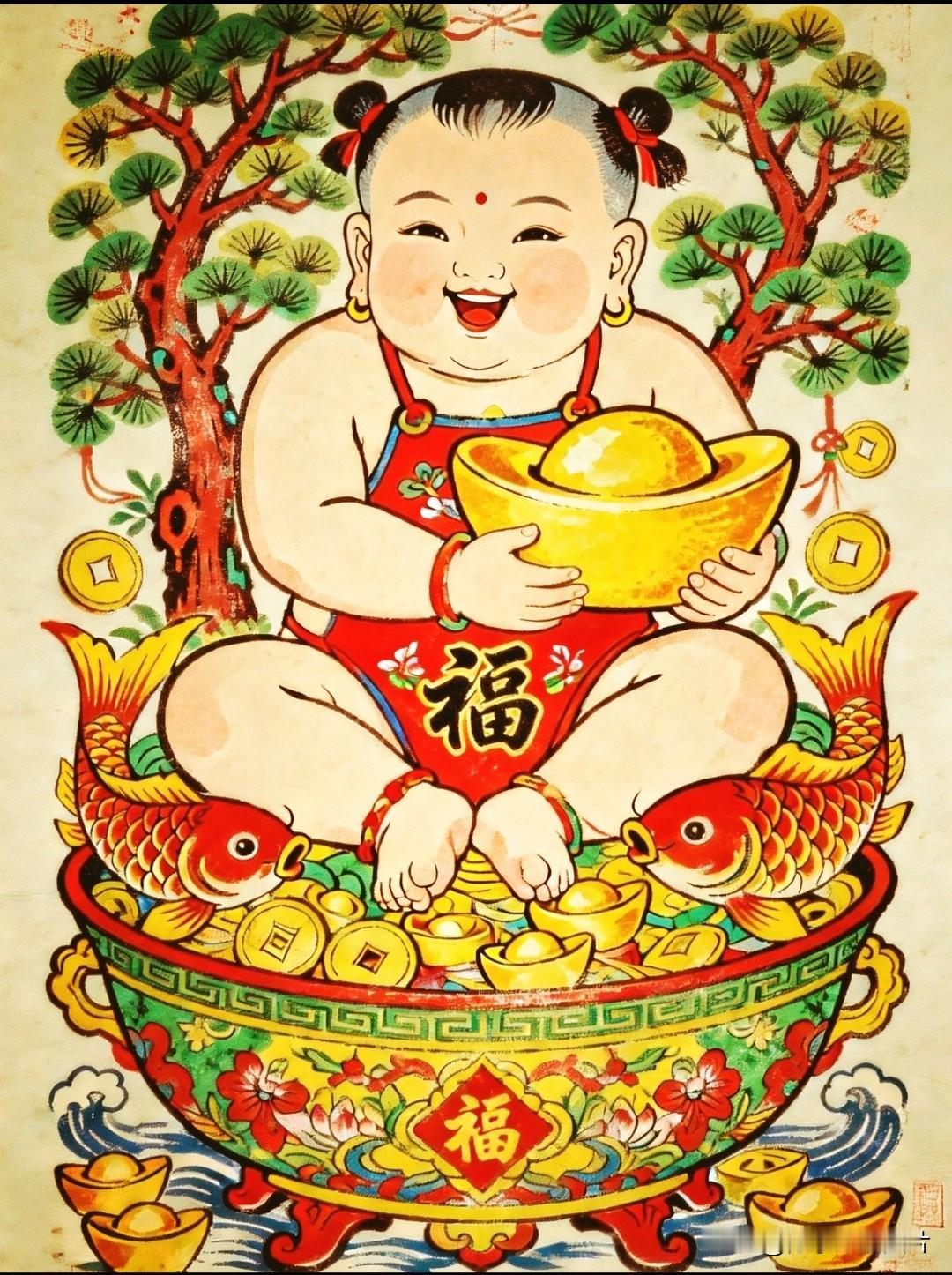 招财童子笑，财运跑不掉。