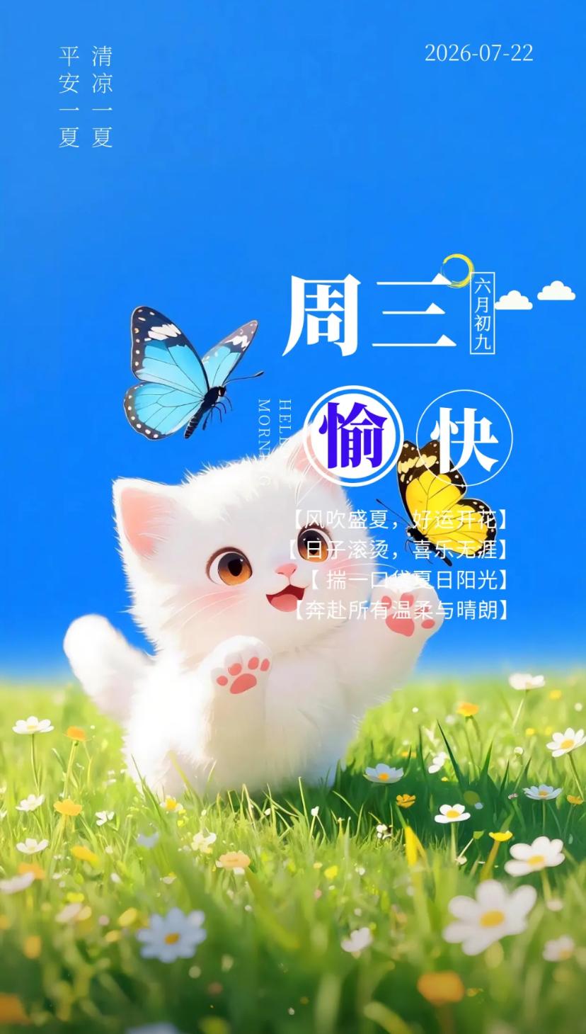 夏晨问安，揽一缕晨风，安度寻常烟火日常盛夏。2026./07.22.