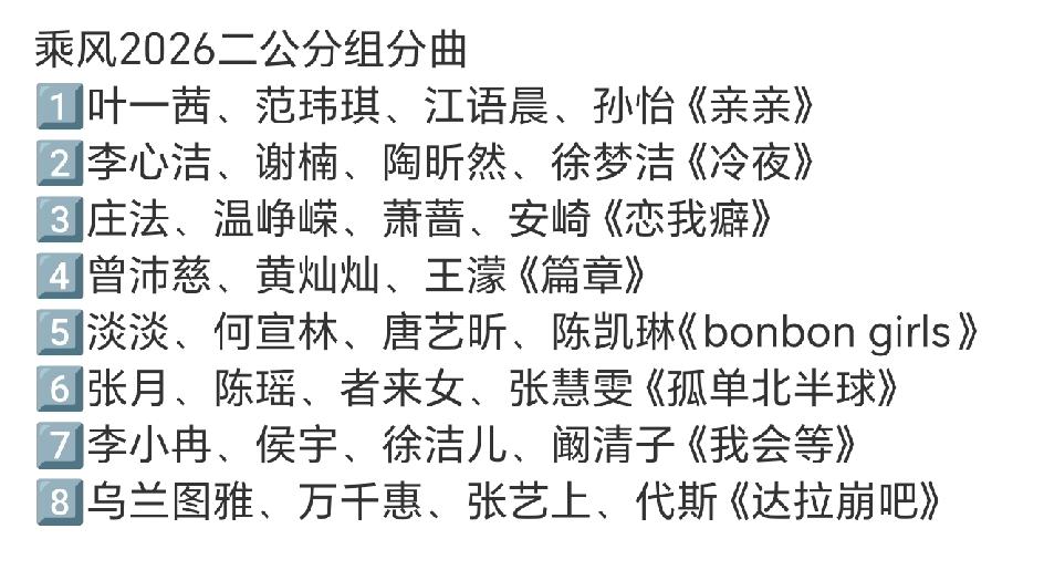 浪姐二公队长和选曲已出，怎么李小冉还是队长啊，也没看出她有队长的能力啊[捂脸哭]！