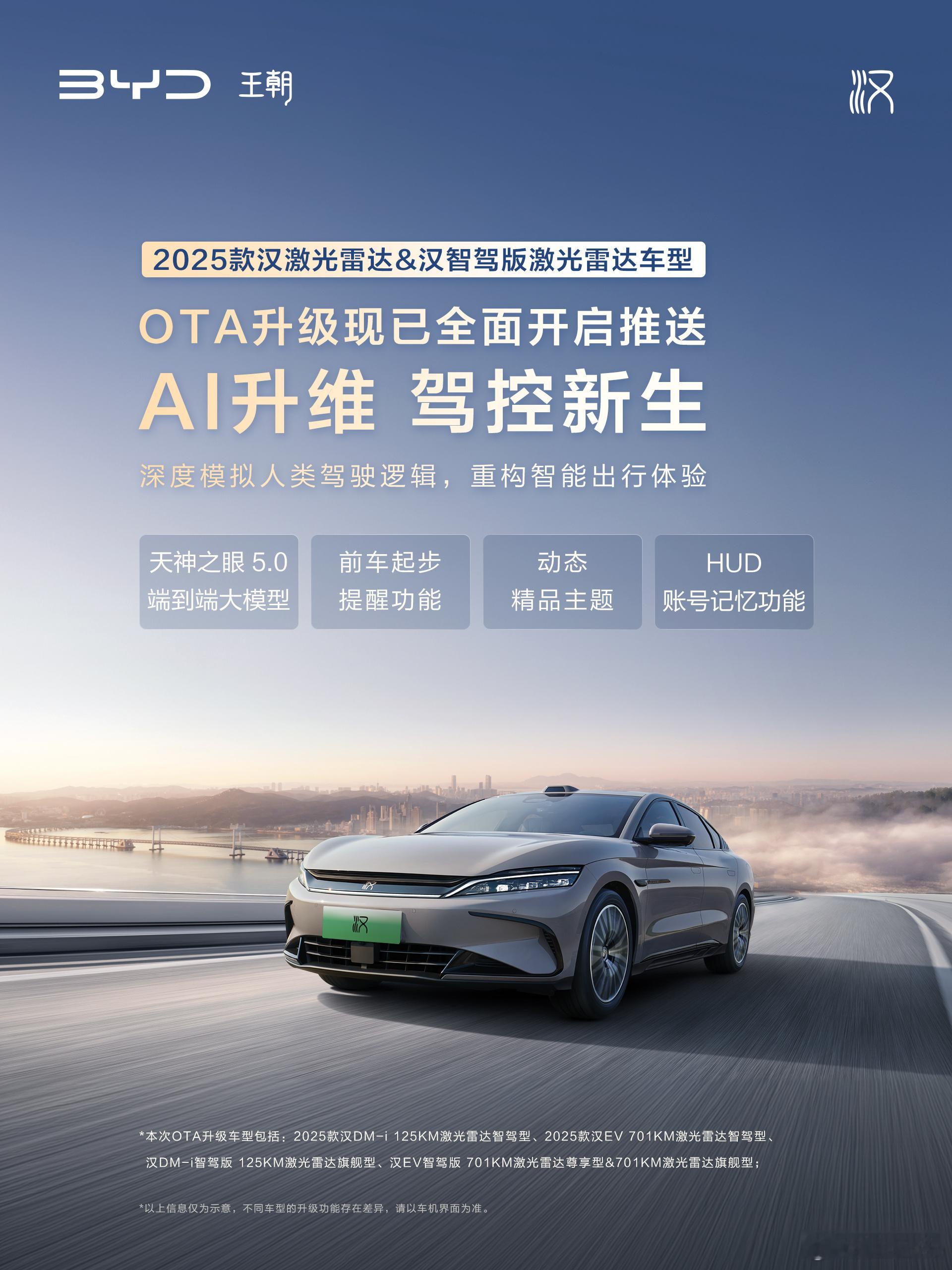 太6了。比亚迪天神之眼再进化。2025款汉激光雷达&汉智驾版激光雷达车型已率先推