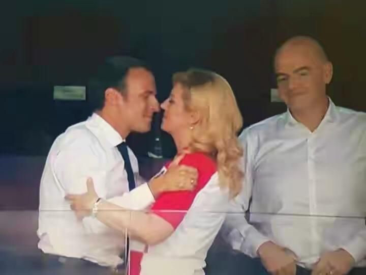 马克龙接触到美丽优秀的女子何其多，哪一个不比他妻子耐看一百倍。他妻子也难得淡定自