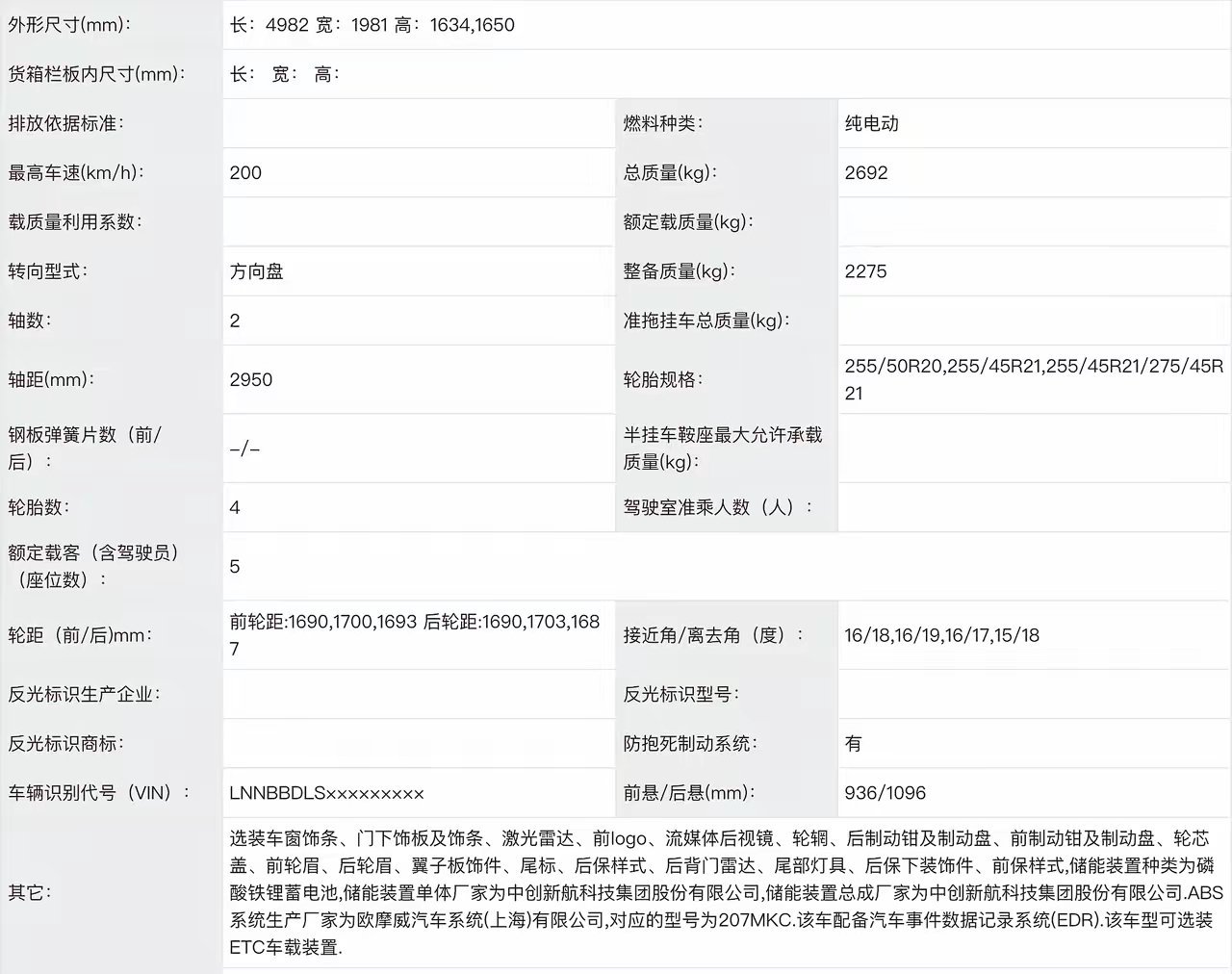 【新款智界R7纯电版申报信息，电机功率有所提升/造型没变】从最新一期工信部目录