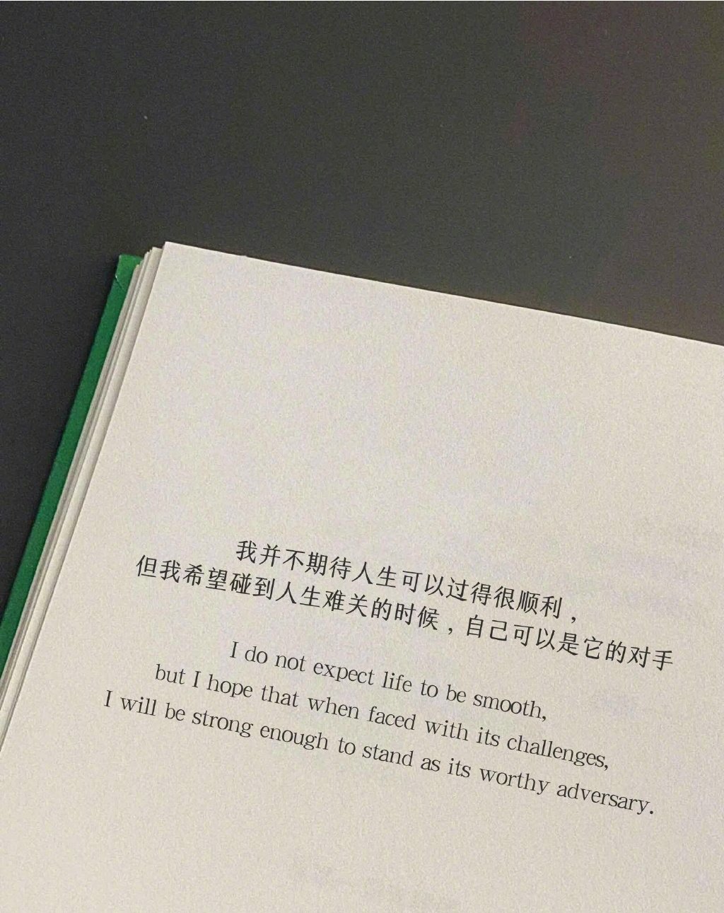 “我希望碰到人生难关的时候，自己可以是它的对手”​​​​