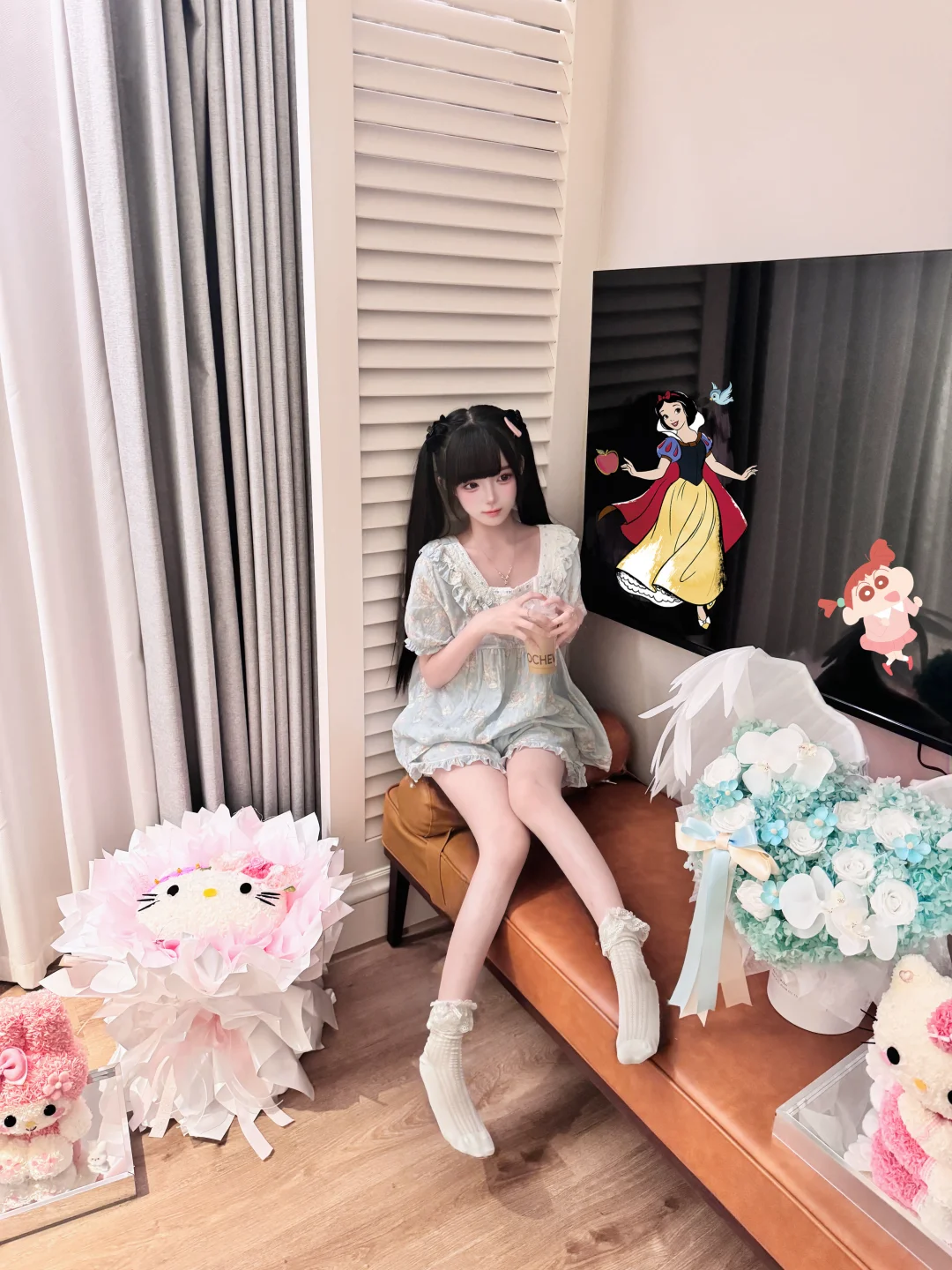 当我用永生花搭配睡衣出片时…