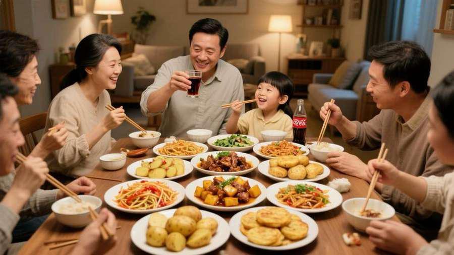 上个月吧，去我一个老同学家里头吃饭。怎么说呢，她家那个饭桌上啊，从头到尾没人说