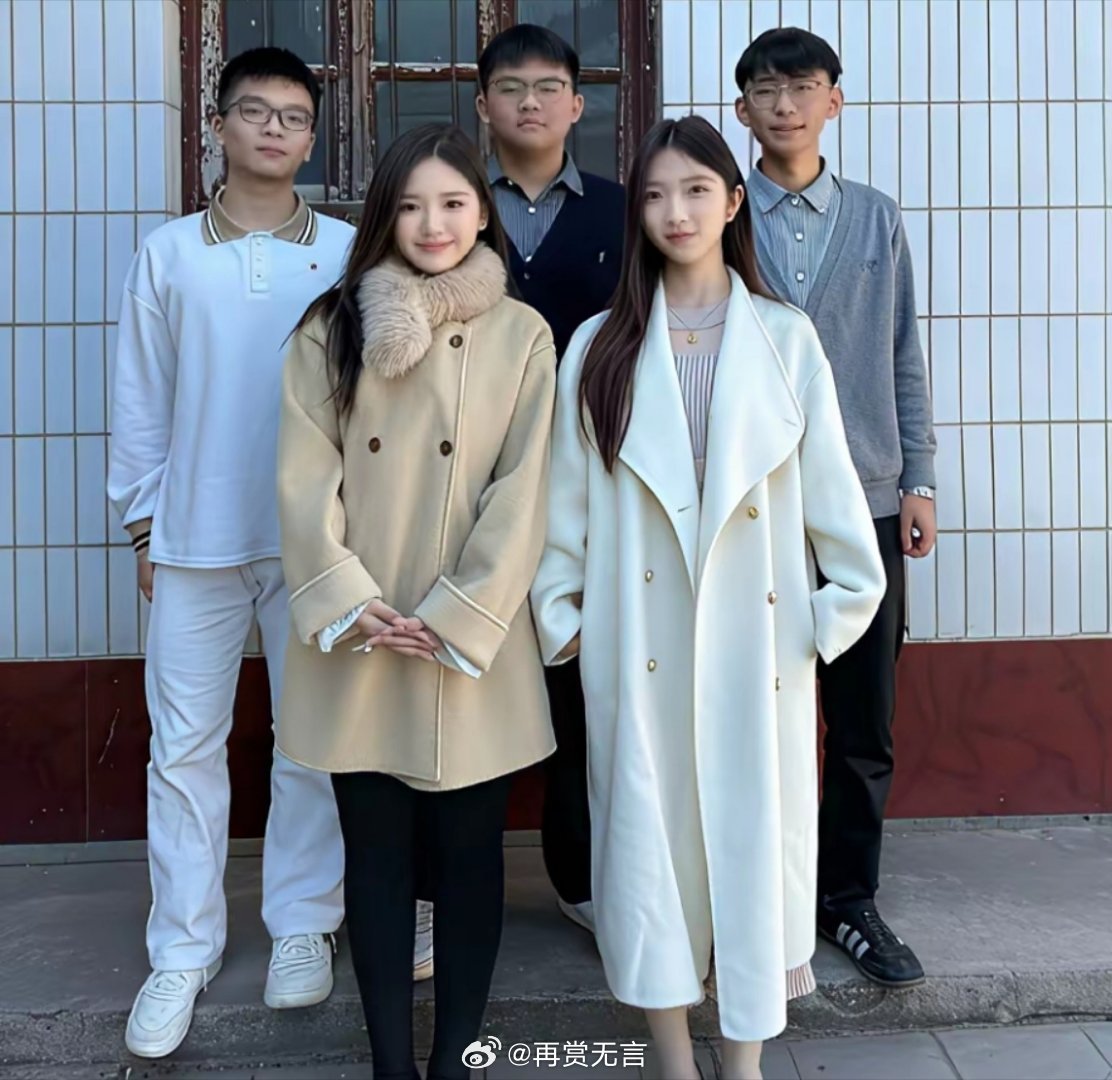 这一家男娃的颜值一般，女娃都变得很有气质，果然还是要多生才行。