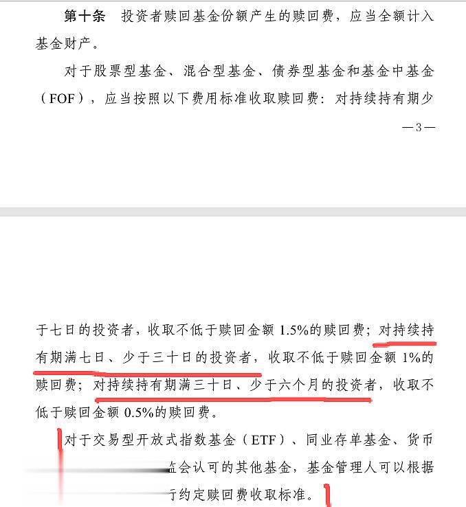 基金销售费用新规看了, 降费我支持, 但是赎回费一刀切我不认同