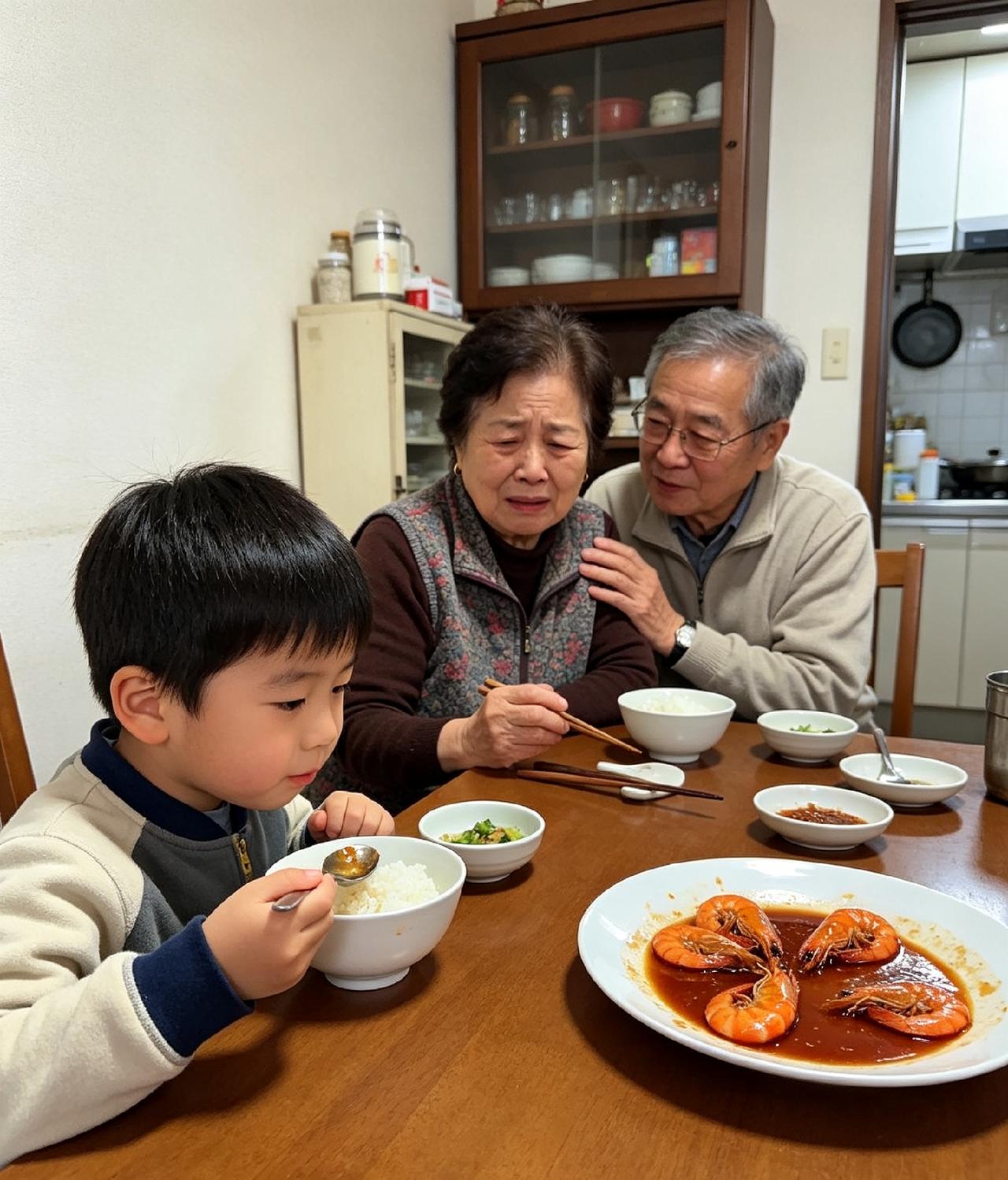 我刚把买回来的大虾倒进盆里，儿媳妇看见了。她说怕我做不好，这个虾就由她来做