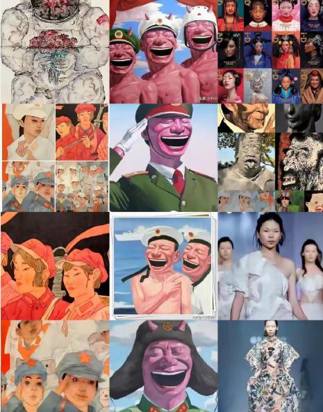 清华美院的审美真没有问题吗？博士刘翔鹏在官方纪念大展上将红军战士画成“眯眯眼”