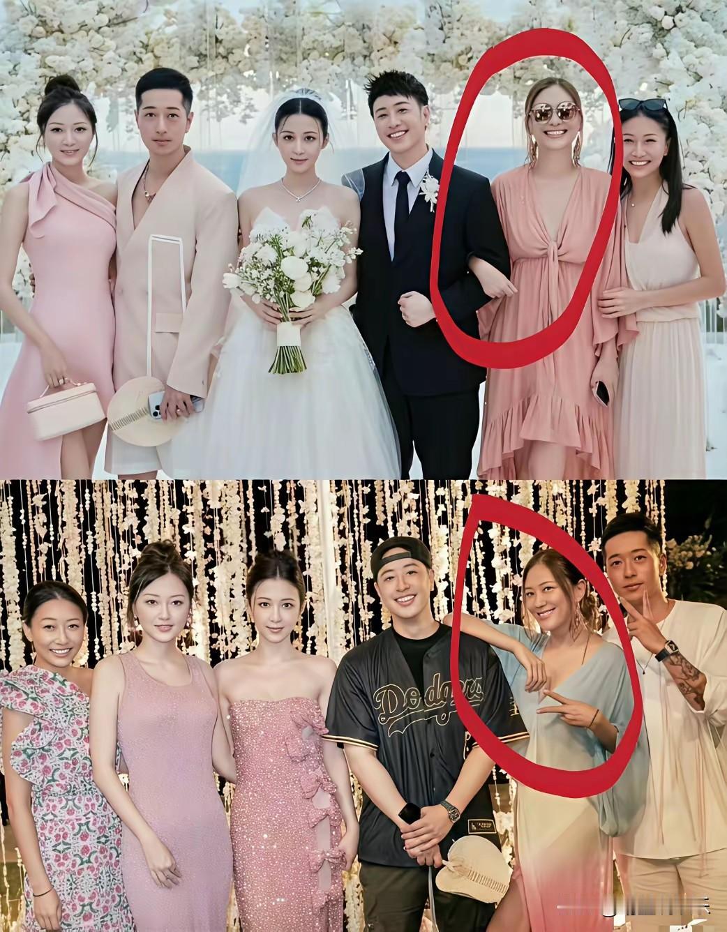 应采儿这是干嘛呢？这可是人家潘玮柏和他老婆的婚礼，她在那不是挽手就是搭肩的，