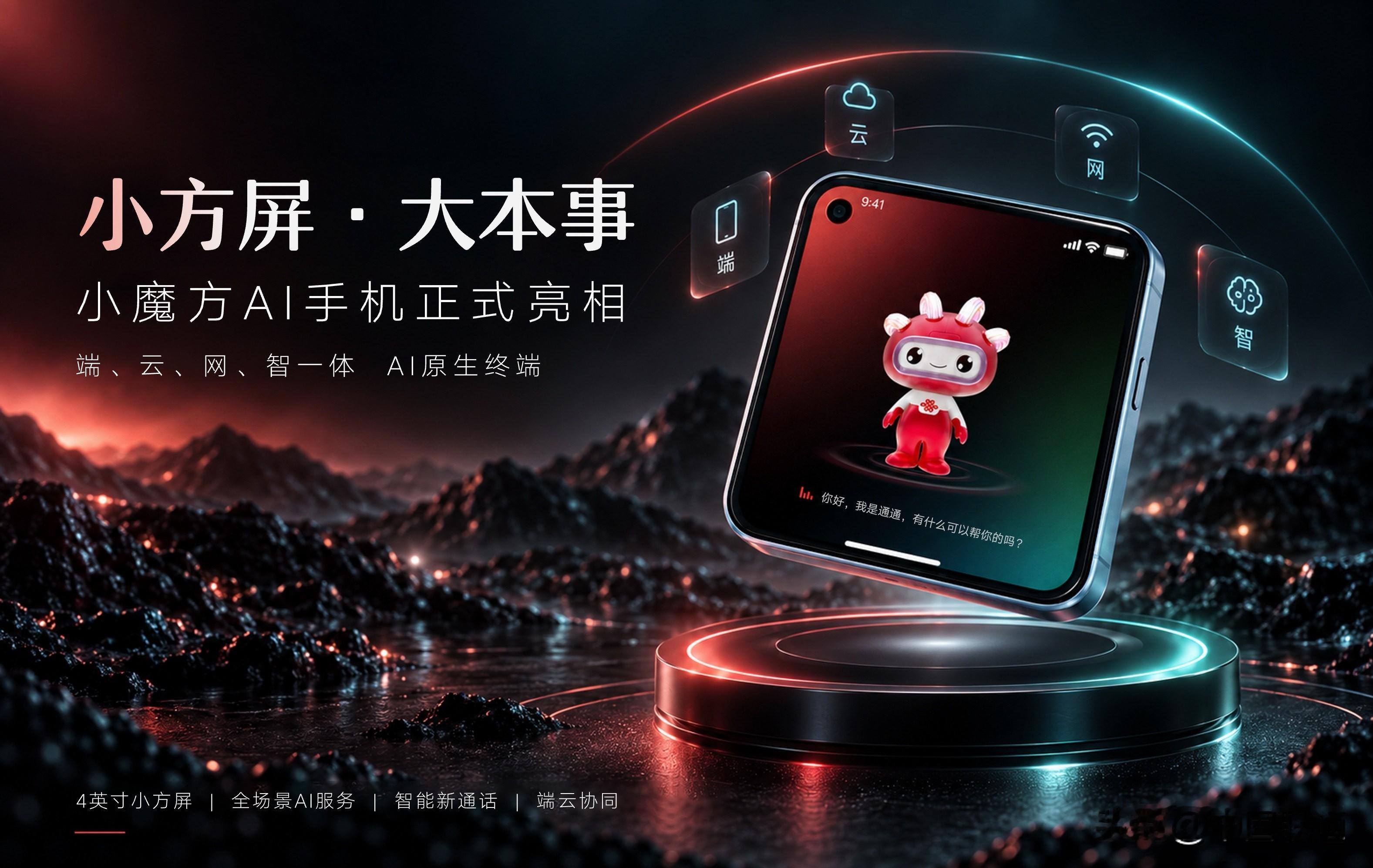 2026中国联通合作伙伴大会期间，由中国联通与魅族联合打造的“小魔方AI手机”惊艳亮相，端、云、网、
