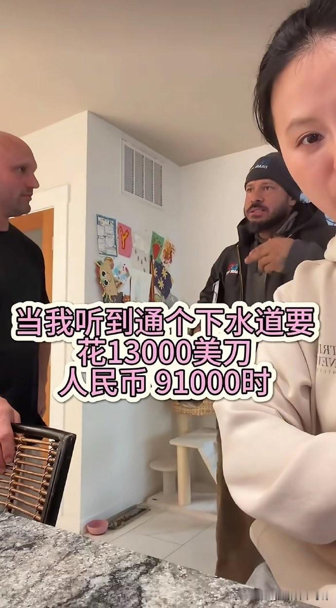 疑似华裔女子请人通下水道居然花了13000美元，而且整个维修过程相当魔幻，简直是