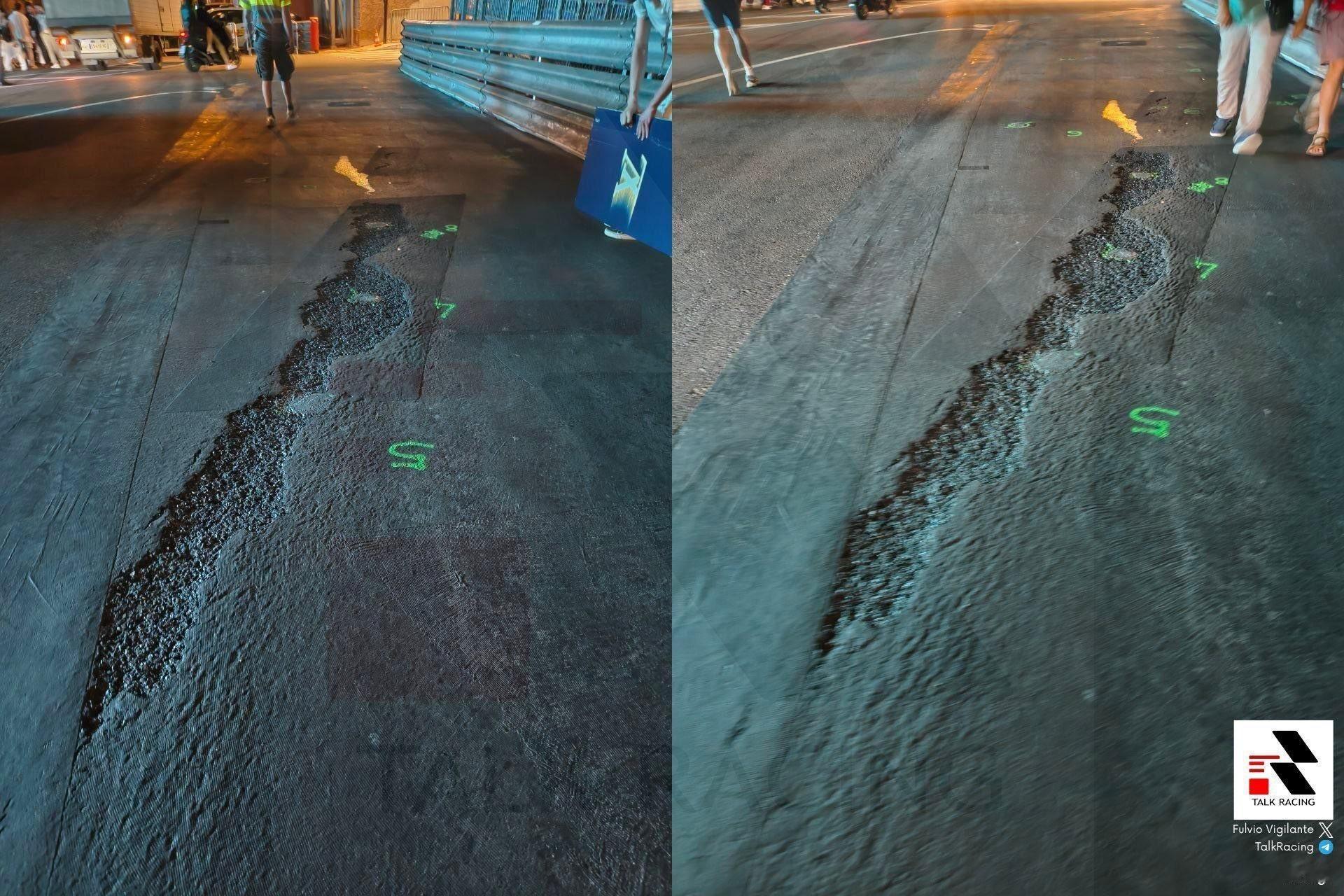 f1T19处的赛道表面，沥青脱落原来那么严重，都变坑了…2026f1摩纳哥大奖