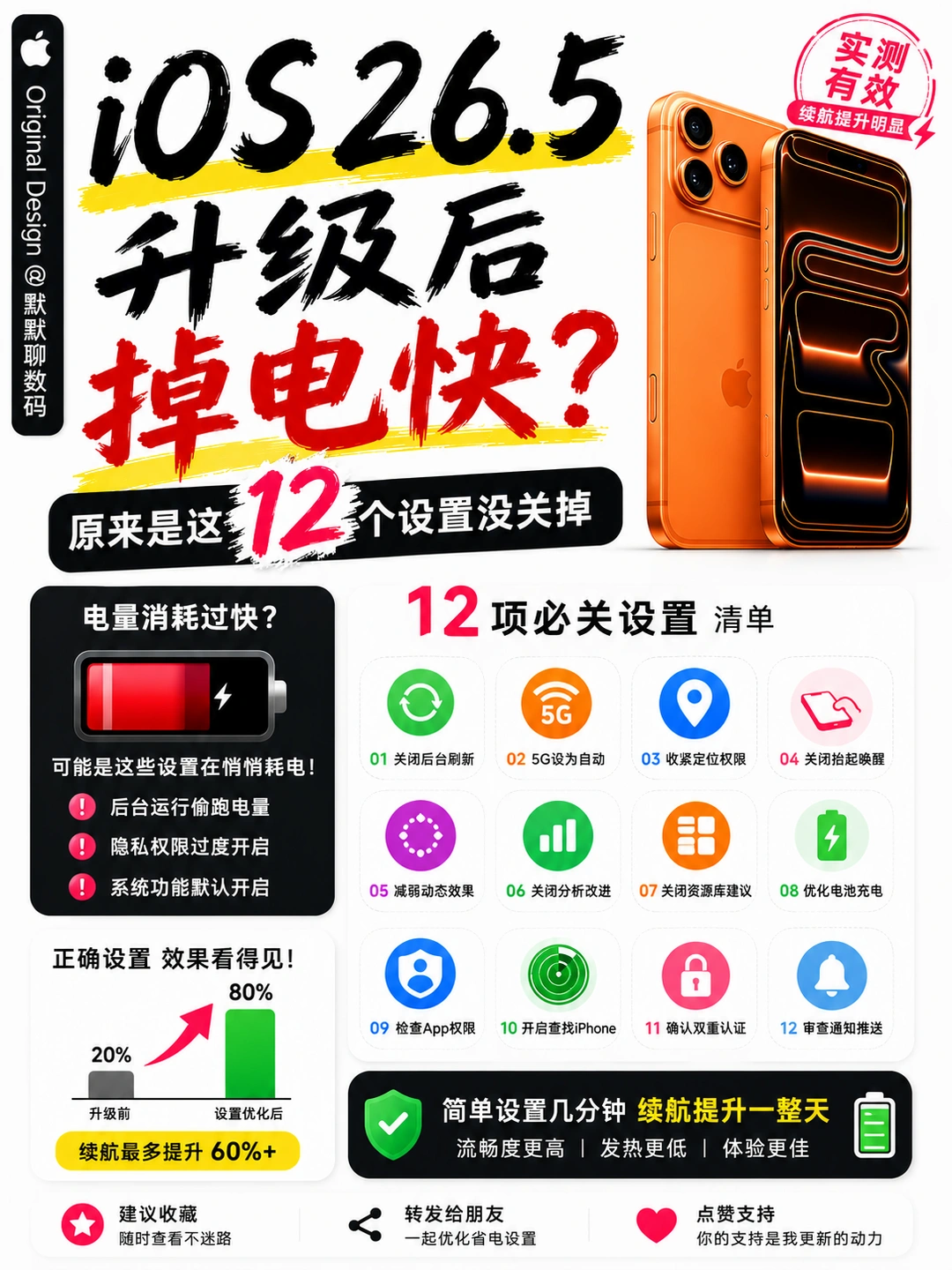 iOS26升级后掉电快？原来这12个设置没关掉