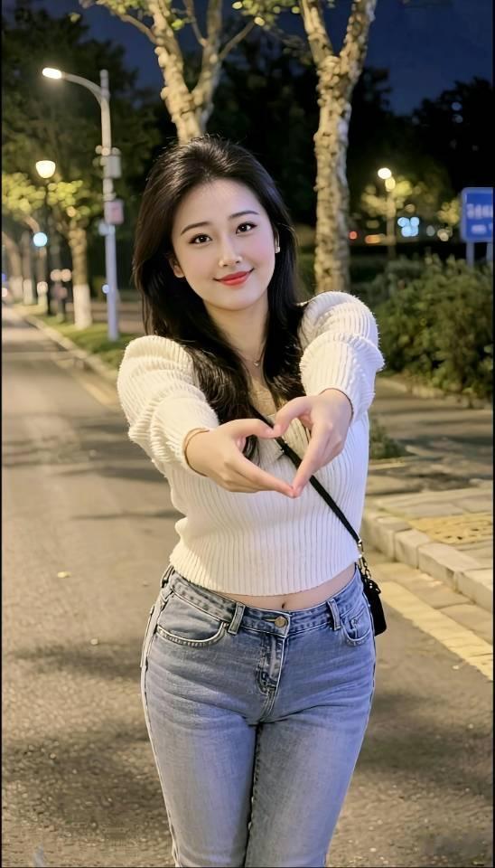 清纯甜美紧身牛仔裤耐看型小姐姐