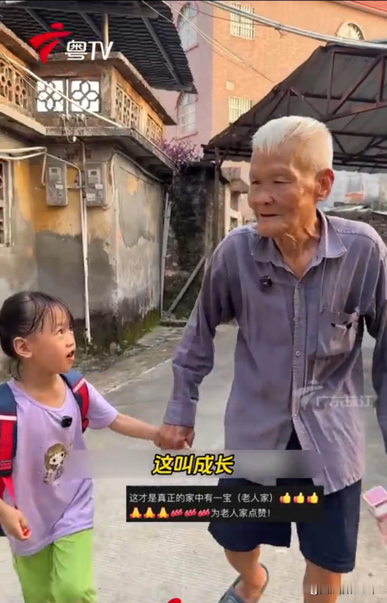 在广东的一位爷爷用一种特别的方式，悄悄成为了网络焦点。这位爷爷每天陪孙女去幼儿园