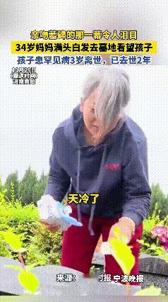真没想到，3年悉心照料，结果34岁妈妈满头白发！河南南阳的陵园里，34