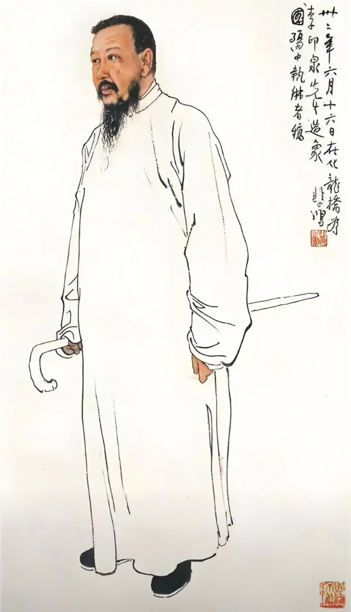 范曾的人物画和徐悲鸿的人物画做个比较。这两幅人物画功底都不错且画风古朴干练，题