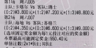 贪总足球：2串：005世界杯卡塔尔vs瑞士让胜让平0-21-21-30