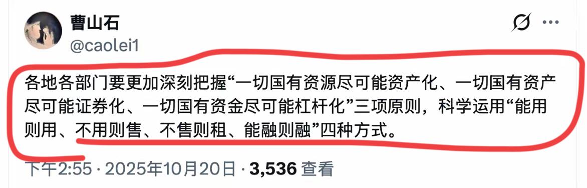 太猛了，这是什么意思？？一切都要资产化和证券化和杠杆化么？这个三化能解决目前