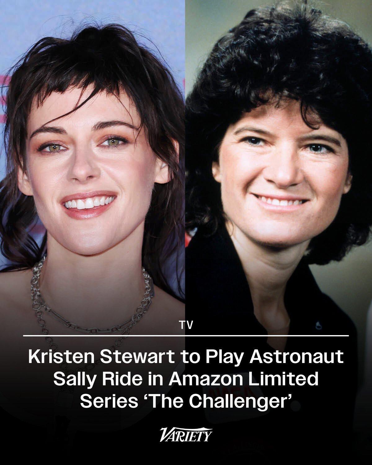 亚马逊正式为限定剧《挑战者》亮绿灯，克里斯汀·斯图尔特将领衔主演，饰演美国首位进