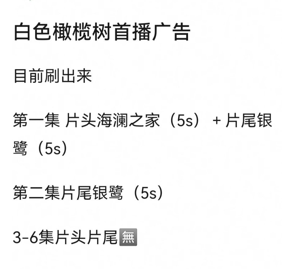 陈哲远;梁洁;《白色橄榄树》首播广告数据就不太行，已经萝卜了;这部剧男女主还是挺