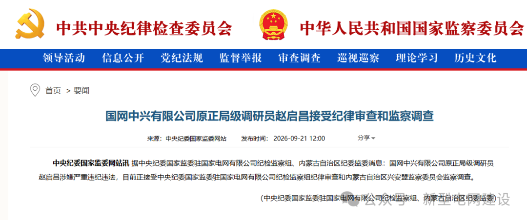 国网子公司领导被查