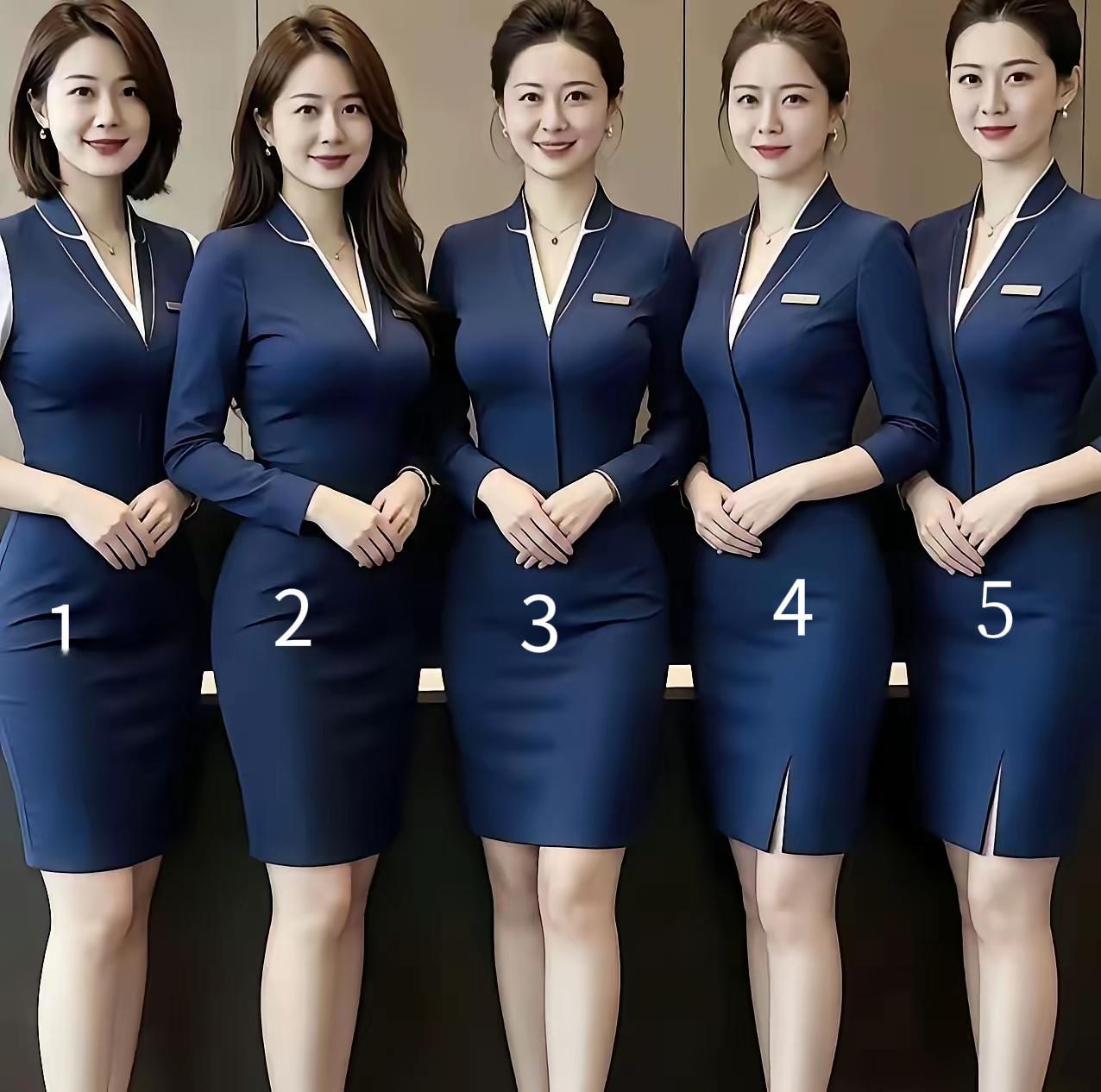 这五位美女当中，有一位是大堂经理，你知道是几号吗？