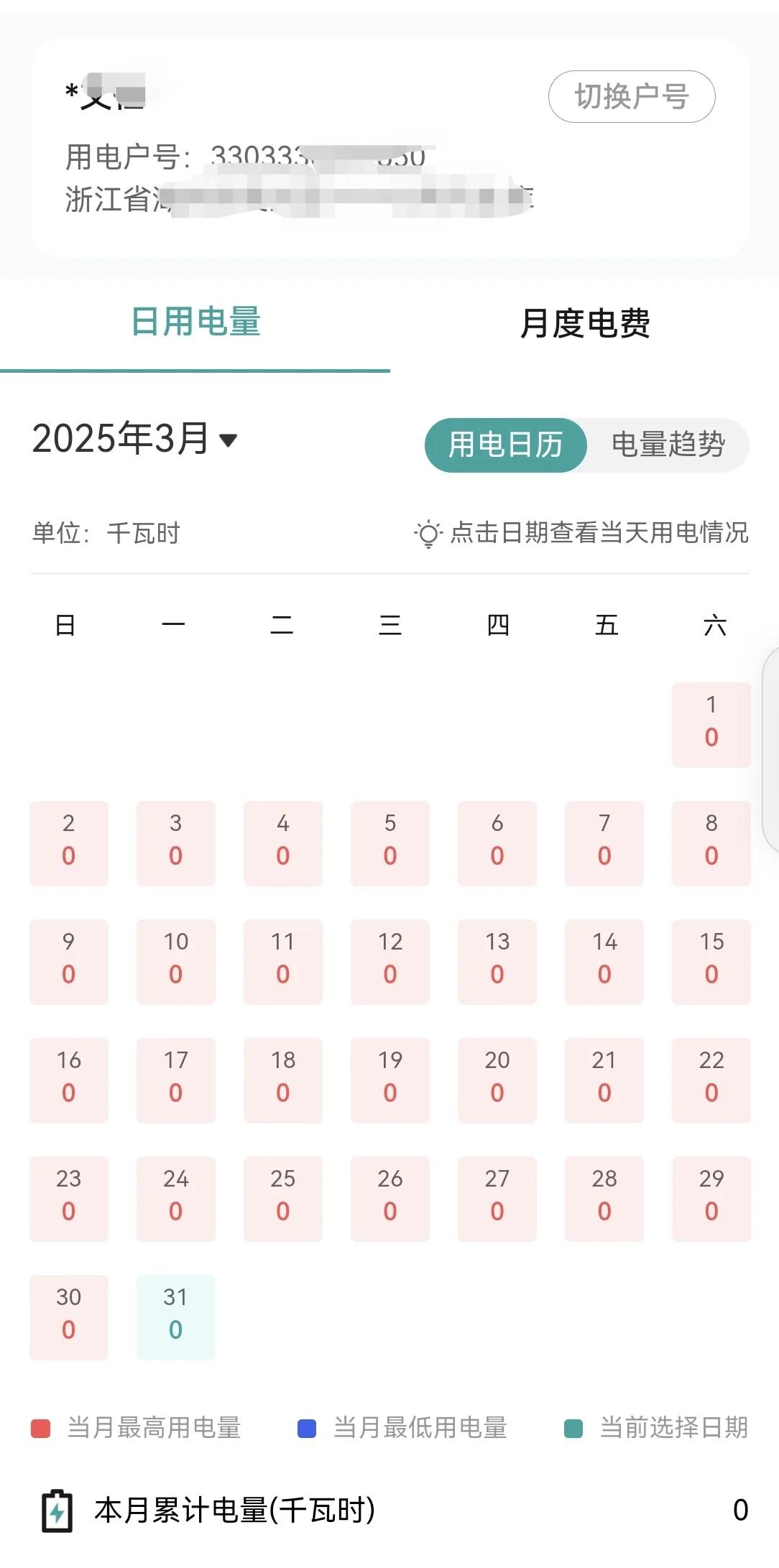 昨晚查了一下电表，吓一跳。租我家一居室的安徽夫妇居然两个多月没来了。我家有一