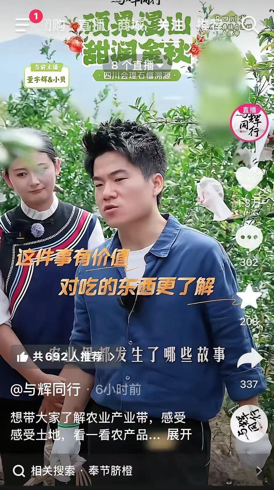 发现没？做助农直播的人，脚下的鞋都不一样。今天同一个下午，四川会理的石榴