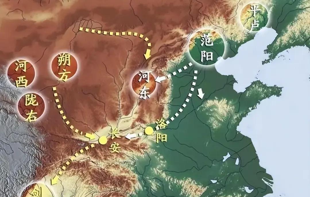 安史之乱后的唐朝皇帝已经算是关中节度使了，此后一百多年，再也无法踏入洛阳以东地区