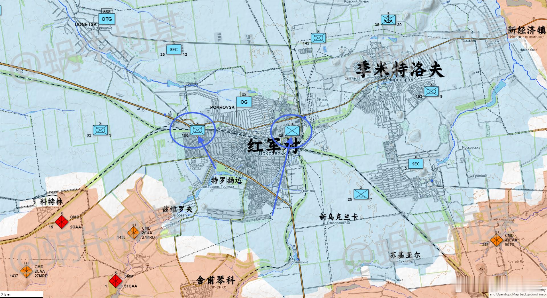由于蟋蟀长期玩外围，导致红军村内实际只有两只守军：第155机械旅和第68猎兵旅。