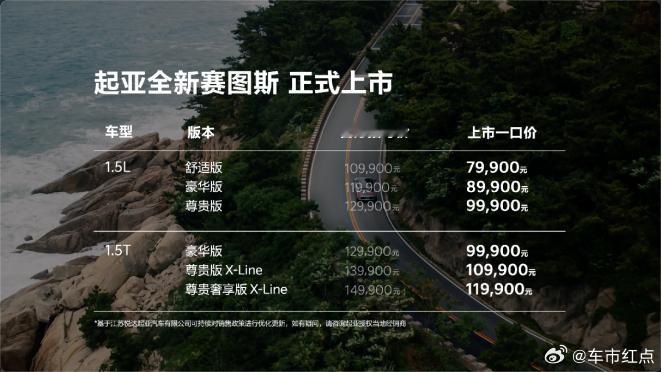 起亚全新赛图斯正式上市品牌代言人蔡徐坤助阵，全国一口价7.99‑11.99