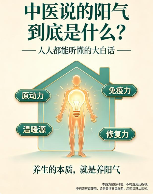 中医说的“阳气”到底是什么？人人都能听懂的大白话📚经常听中医说“你阳气不足